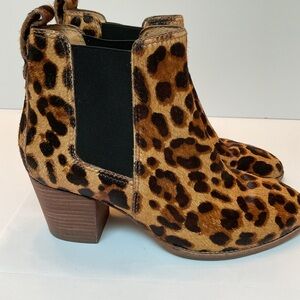 Madewell The Regan Boot in Leopard Calf Hair 2.5” Block Heel Women’s Size 7.5